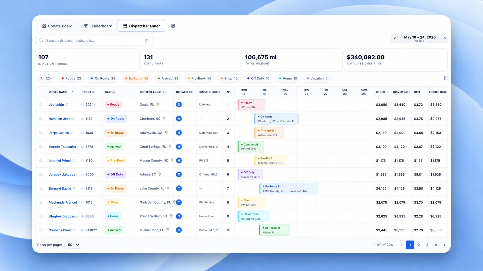 Numeo One TMS — dispatch, accounting, fleet, and safety in one platform